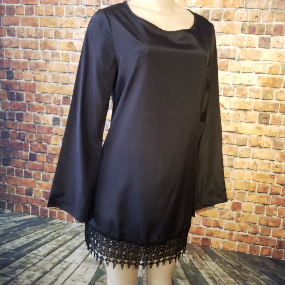 Black Lace Bottom Dress